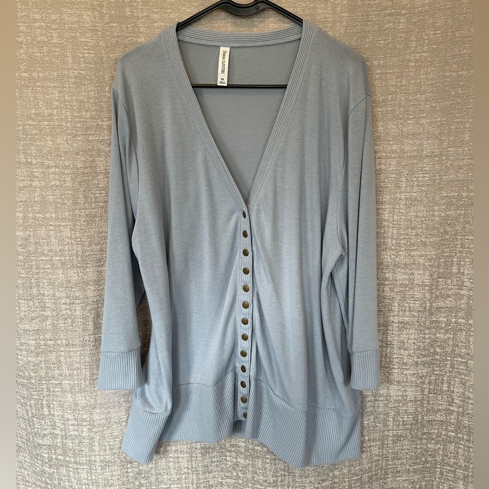 Zenana Outfitters Light Blue Cardigan